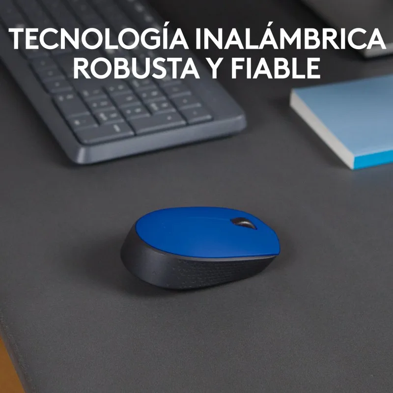 RATON LOGITECH M171 INALAMBRICO AZUL/NEGRO - foto 2