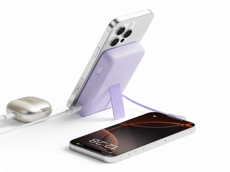 POWERBANK XIAOMI MAGNETIC POWERBANK 10000MAH WITH BUILT-IN STAND PURPLE - foto 2