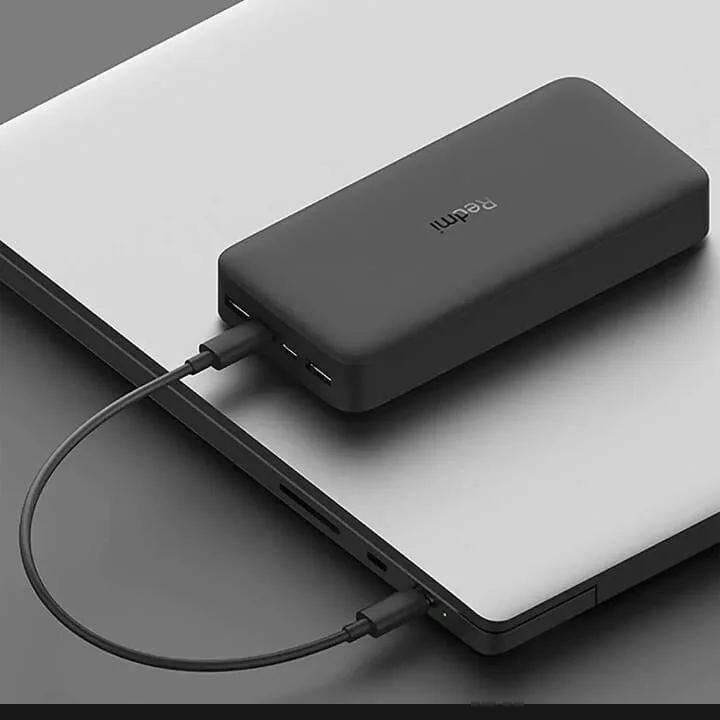 POWERBANK XIAOMI REDMI 18W FAST CHARGE POWER BANK 20000MAH BLACK - foto 2