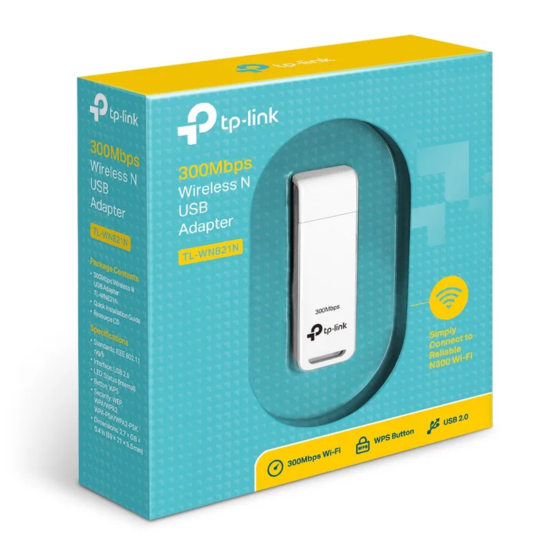 ADAPTADOR RED TP-LINK TL-WN821N USB2.0 WIFI-N/300MB
