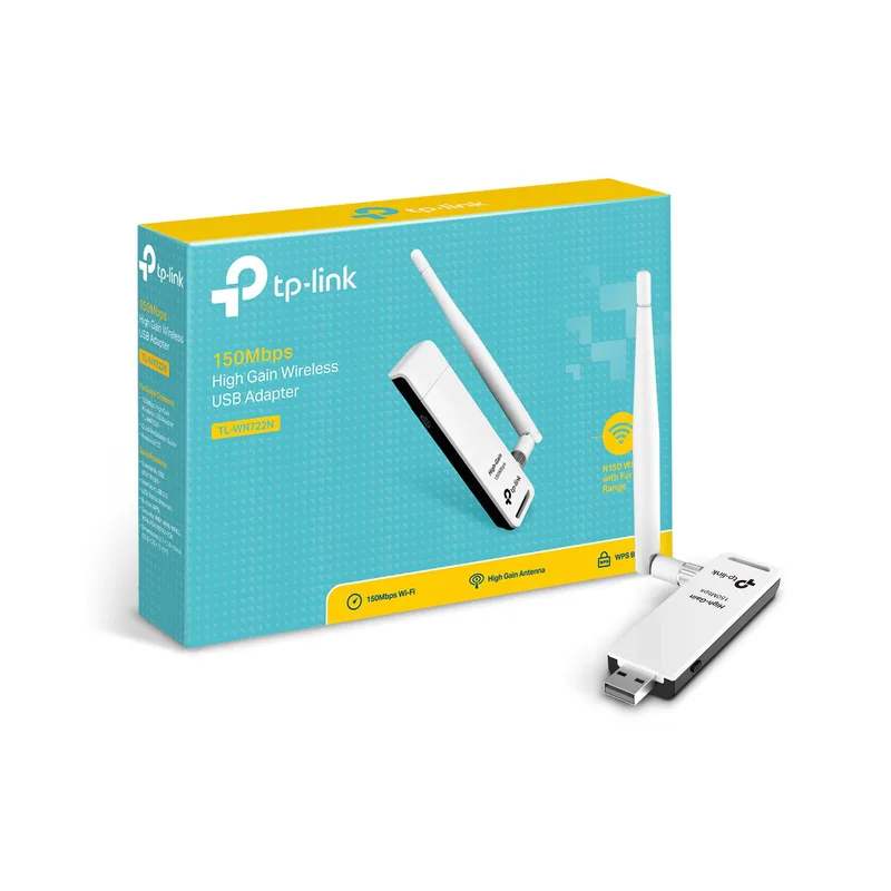 ADAPTADOR RED TP-LINK TL-WN722N USB2.0 WIFI-N/150MBPS 1ANTENA-4DBI