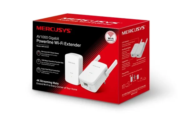 KIT 2 PLC/POWERLINE MERCUSYS MP510KIT RJ45-1000MBPS WIFI300MBPS - foto 3