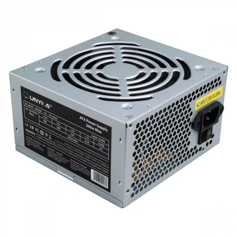FUENTE ALIMENTACION 500W UNYKA 3SATA 12CM ATX