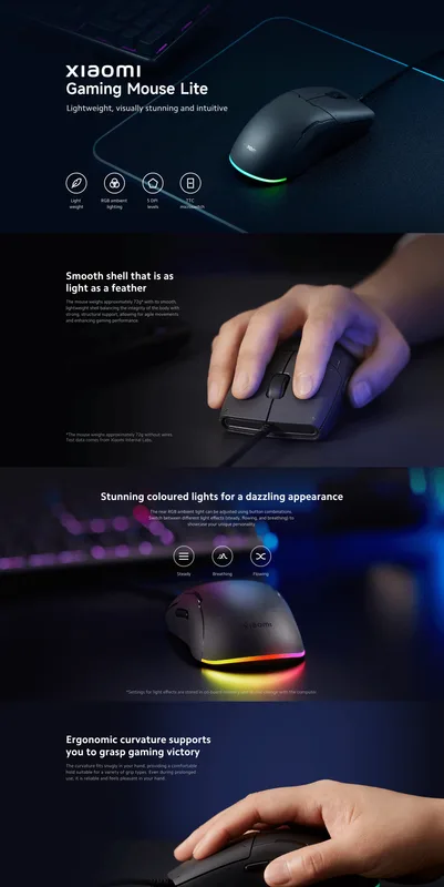 RATON XIAOMI GAMING MOUSE LITE GL BLACK