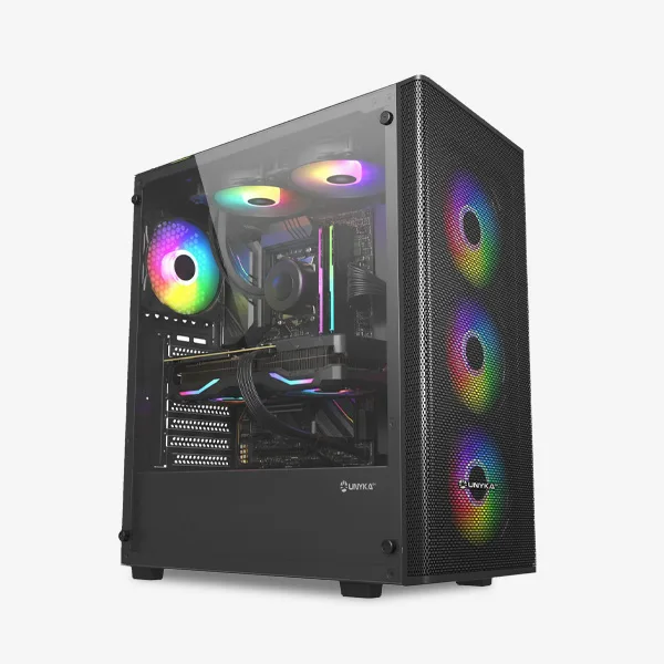 CAJA SEMITORRE/ATX UNYKA MIR100 S/FUENTE USB3.0 NEGRA ARGB C/VENTANA - foto 2