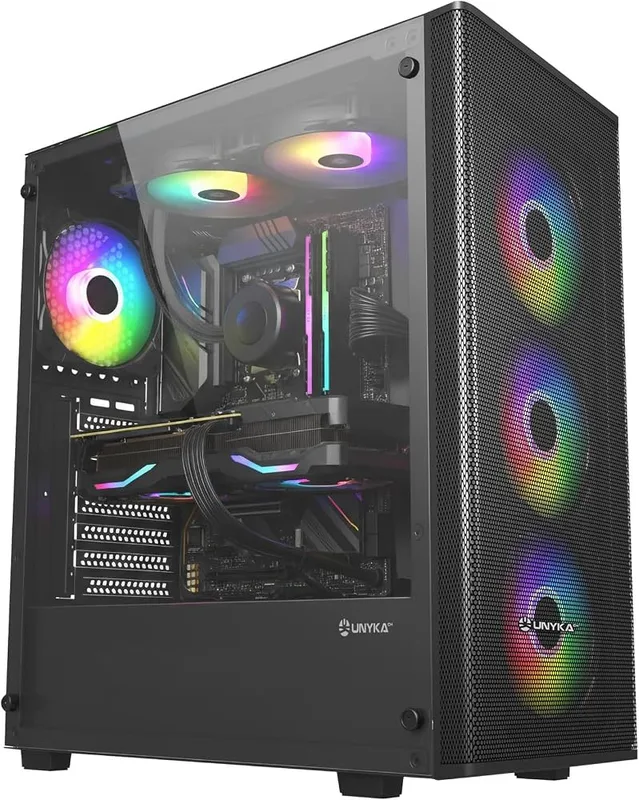 CAJA SEMITORRE/ATX UNYKA MIR100 S/FUENTE USB3.0 NEGRA ARGB C/VENTANA - foto 4