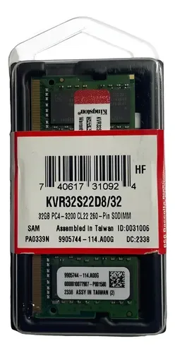 MEMORIA KINGSTON SO-DIMM DDR4 16GB 3200MHZ CL22 VALUERAM - foto 2