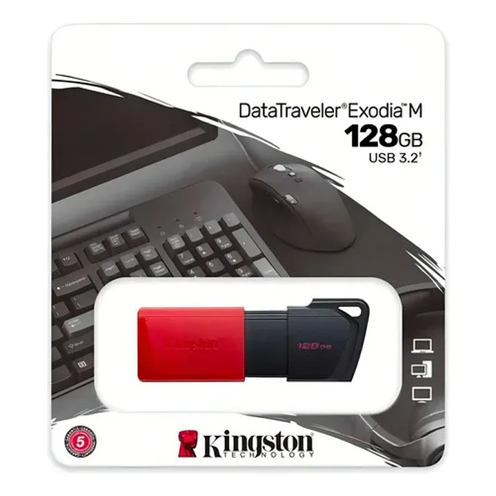 PENDRIVE KINGSTON 128GB USB3.2 DT EXODIA M GEN1 NEGRO/ROJO - foto 4