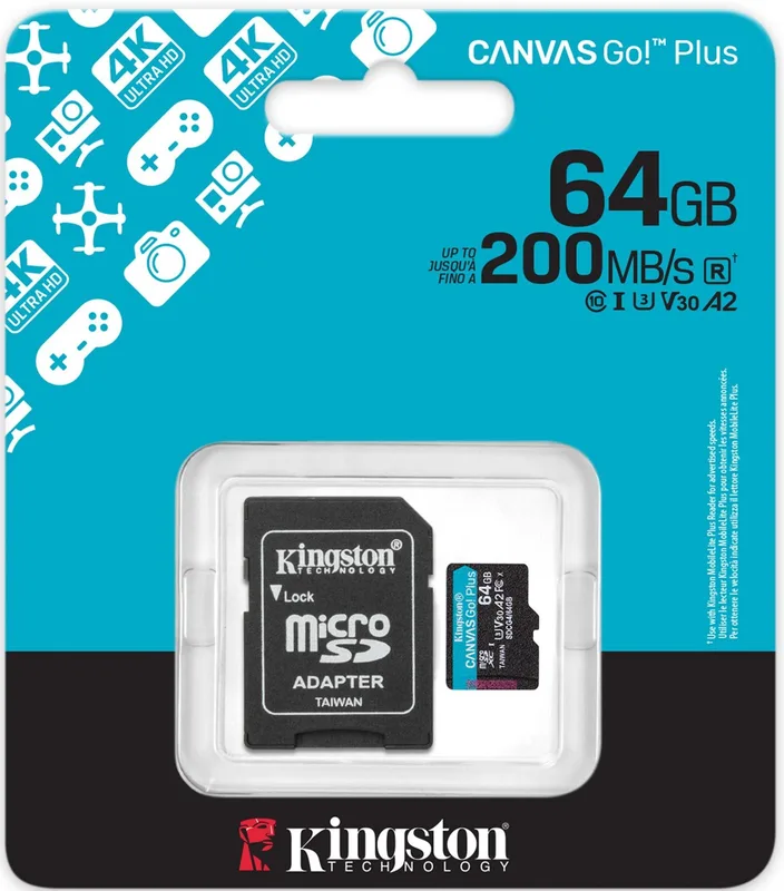 MICROSD KINGSTON 128GB CL10 CANVAS GO PLUS 4