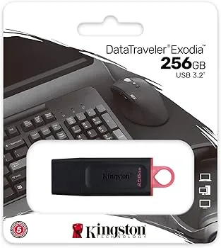 PENDRIVE KINGSTON 64GB USB3.2 EXODIA S NEGRO
