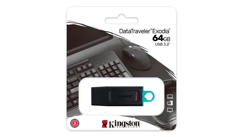 PENDRIVE KINGSTON 64GB USB3.2 EXODIA S NEGRO - foto 4
