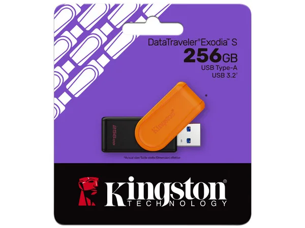 PENDRIVE KINGSTON 256GB USB3.2 EXODIA S NEGRO/NARANJA