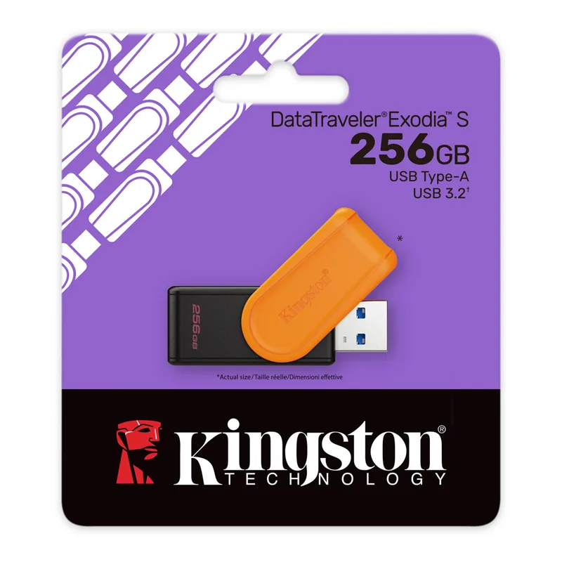 PENDRIVE KINGSTON 256GB USB3.2 EXODIA S NEGRO/NARANJA - foto 3