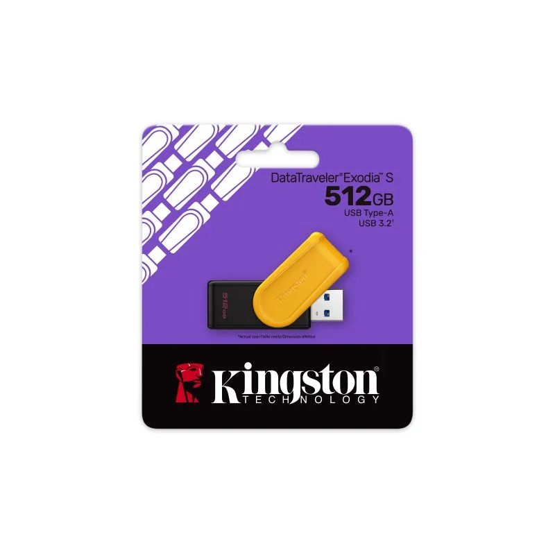 PENDRIVE KINGSTON 512GB USB3.2 EXODIA S NEGRO/AMARILLO - foto 2