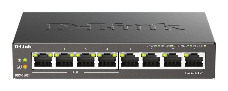 SWITCH D-LINK DGS-1008P 8PTOS 10/100/1000