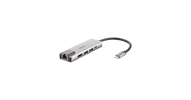 HUB D-LINK DUB-M520 2PTOS USB3.0/1PTO HDMI/1PTO USB-C/1PTO RJ45 GRIS - foto 2