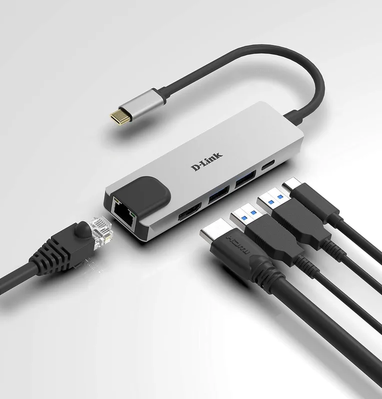 HUB D-LINK DUB-M520 2PTOS USB3.0/1PTO HDMI/1PTO USB-C/1PTO RJ45 GRIS - foto 3