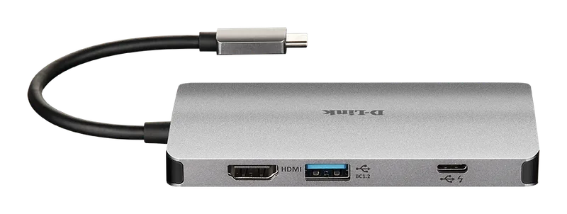 HUB D-LINK DUB-M810 3PTOS USB3.0/ 1PTO HDMI/ 1PTO USB-C/ LECTOR DE TARJETAS/ 1PTO RJ45 GRIS - foto 2