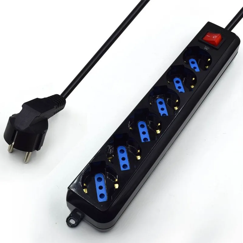 REGLETA EWENT EW3924 6TOMAS NEGRA C/INTERRUPTOR SALIDA AC TIPO F