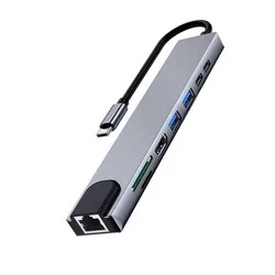 DOCKING EWENT MULTIPUERTO USB-C HDMI 4K/ 87W/ 1*HDMI/ 1*RJ45/ 1*USB-C PD/ 1* USB-C/ 2* USB-A/LAN - foto 2
