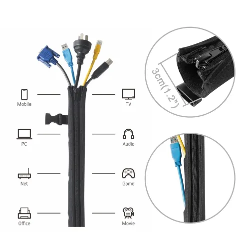 MANGUITO PROTECTOR NEOPRENO EWENT EW1562 PARA CABLES CON CREMALLERA 1000X100mm