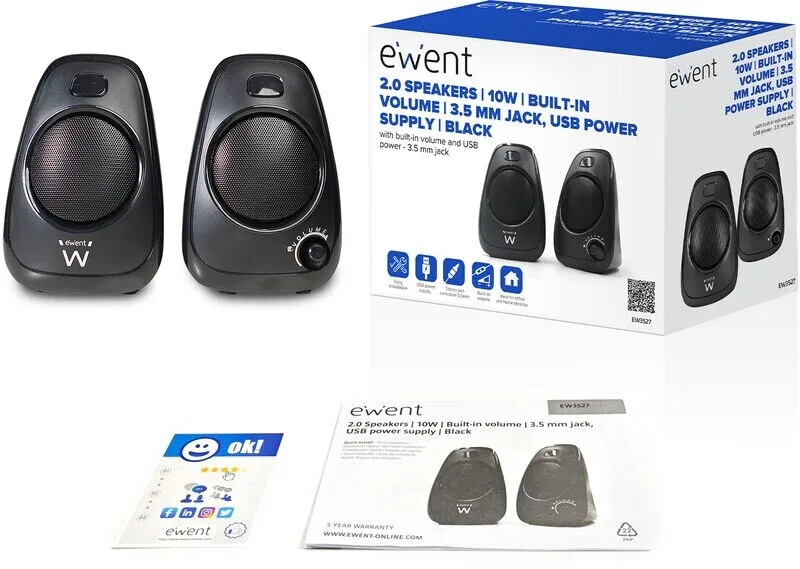ALTAVOCES EWENT EW3527 10W USB2.0 NEGRO - foto 2