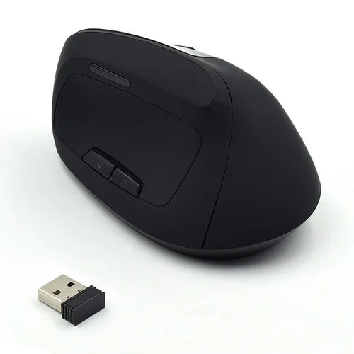 RATON VERTICAL EWENT EW3158 1600DPI INALAMBRICO Y ERGONOMICO OPTICO NEGRO