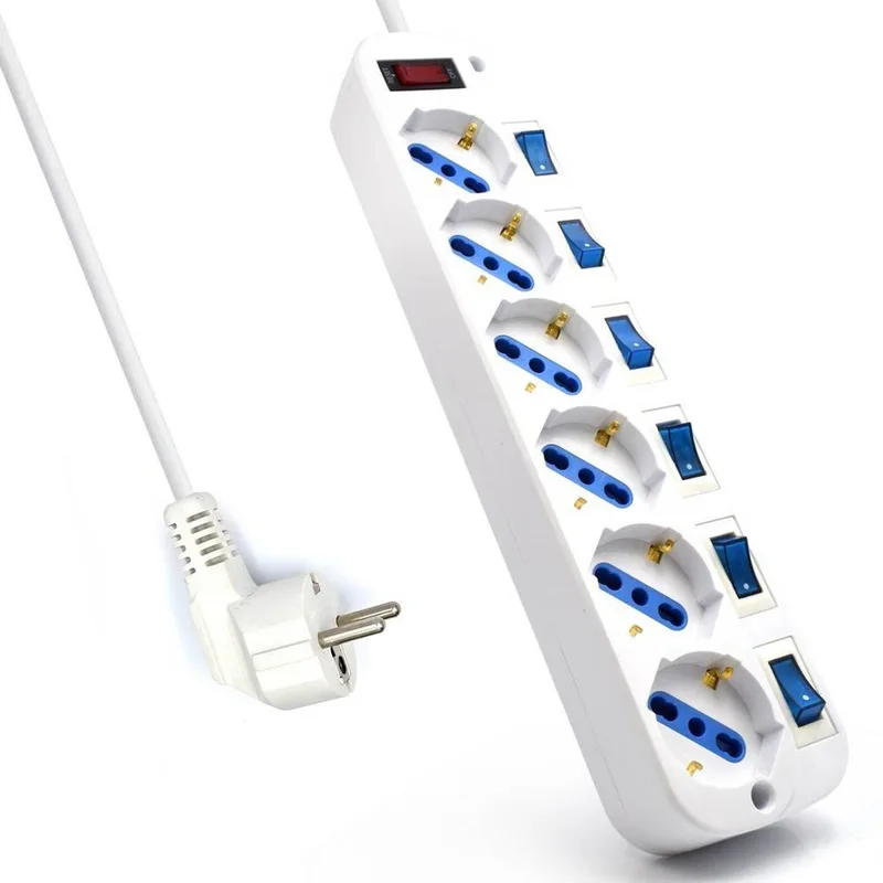REGLETA EWENT EW3932-3M 6TOMAS BLANCA C/INTERRUPTORES 3METROS