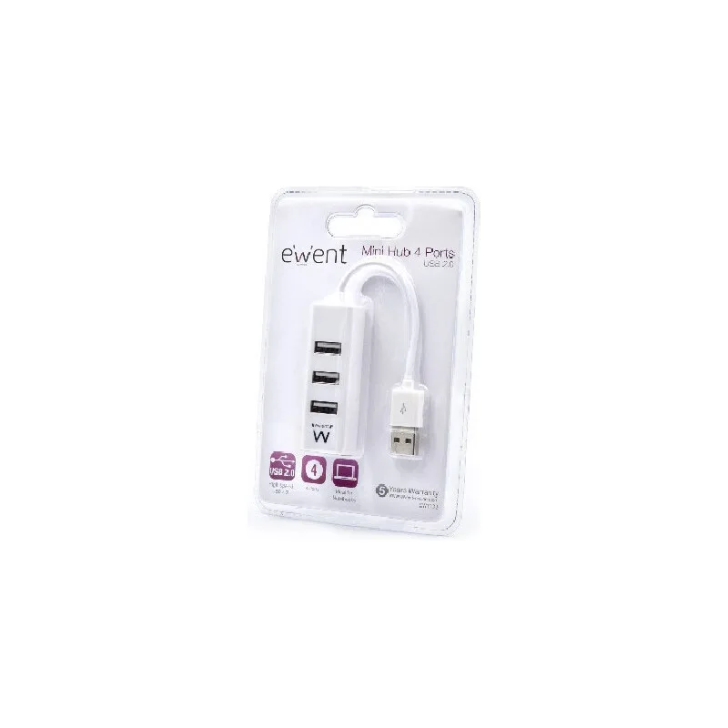 MINI-HUB EWENT EW1122 4PTOS USB2.0 12CM