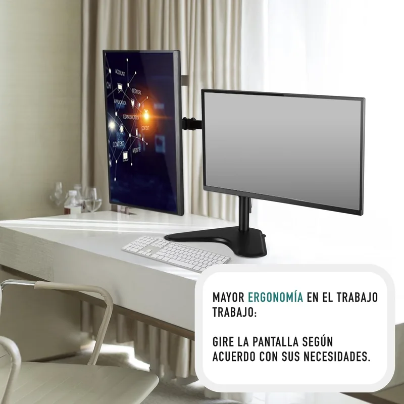 SOPORTE MESA MONITOR/TV EWENT EW1536 13"/32" MAX.16KG(8X2) NEGRO 2 BRAZOS - foto 2