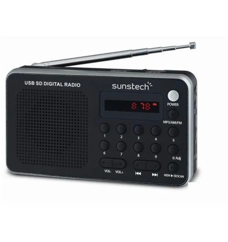 RADIO PORTATIL DIGITAL SUNSTECH RPDS32SL USB/SD NEGRO/PLATA