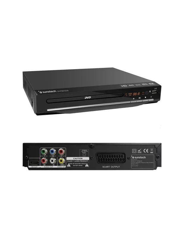 REPRODUCTOR DVD SUNSTECH DVPMH225 HD USB HDMI NEGRO