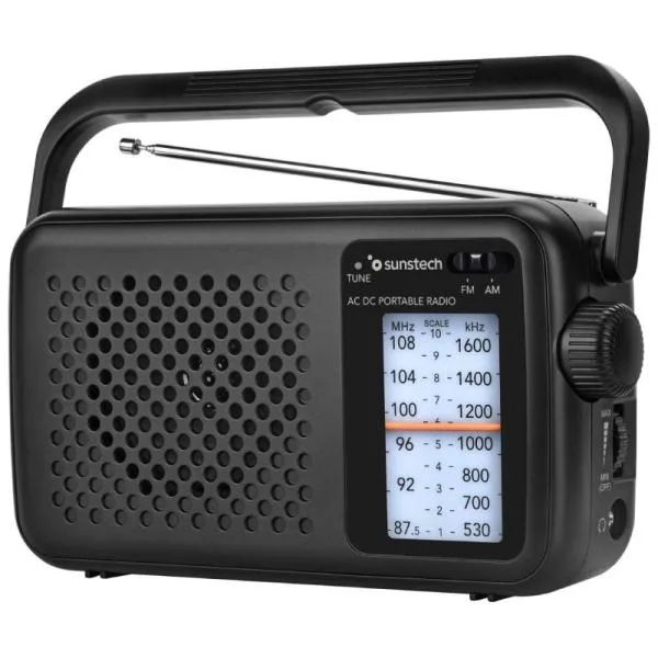 RADIO PORTATIL SUNSTECH ANALOGICA AM/FM NEGRA