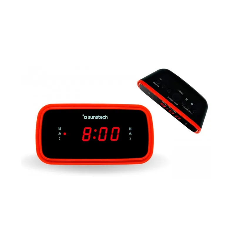 DESPERTADOR RADIO SUNSTECH FRD60RD FM LED ROJO/NEGRO - foto 3