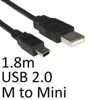 CABLE USB NANO CABLE USB2.0 A/M - MINI USB 5PIN/M 1.8M NEGRO