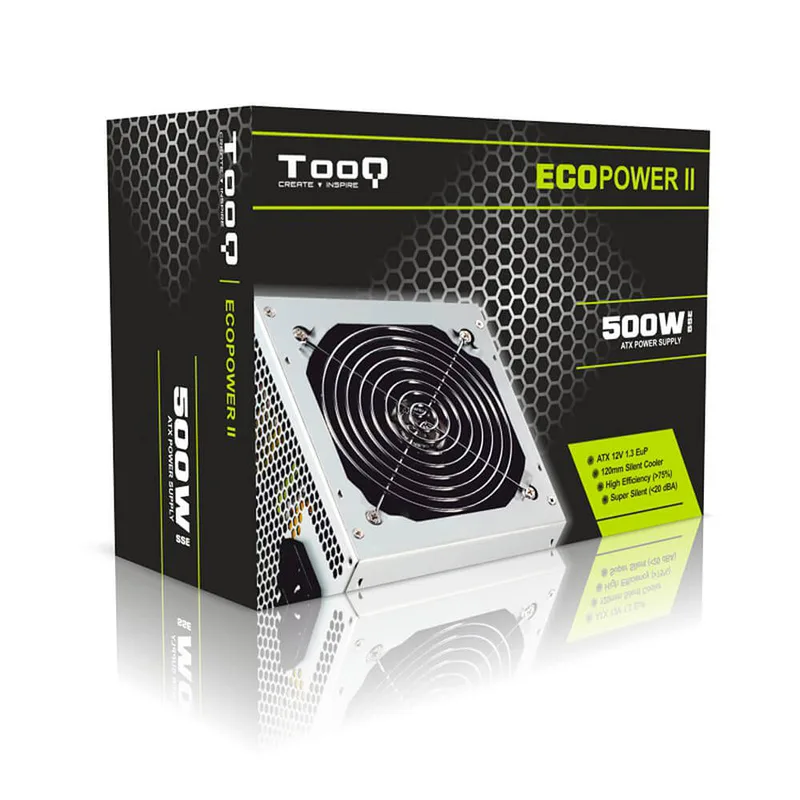FUENTE ALIMENTACION 500W TOOQ ECOPOWER II 4SATA 12CM ATX - foto 2