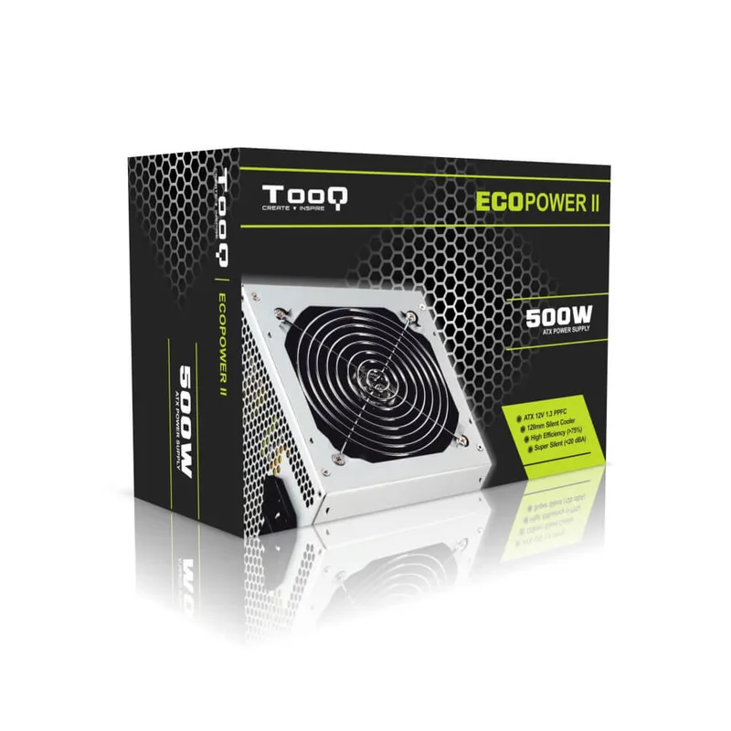 FUENTE ALIMENTACION 500W TOOQ ECOPOWER II 4SATA 12CM ATX - foto 3