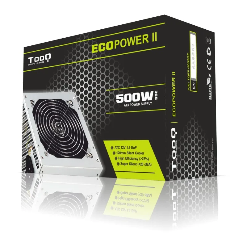 FUENTE ALIMENTACION 500W TOOQ ECOPOWER II 4SATA 12CM ATX - foto 4