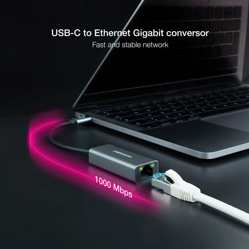 ADAPTADOR RED / CONVERSOR NANO CABLE USB ETHERNET 10/100/1000MBPS 0.15M