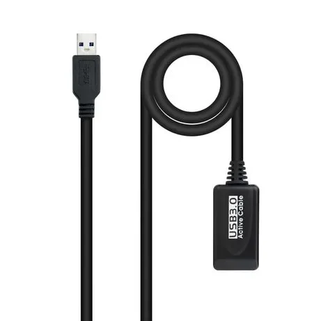CABLE USB NANO CABLE USB3.2 A/M - USB3.2 A/H 5.0M NEGRO ALARGADOR C/AMPLIFICADOR