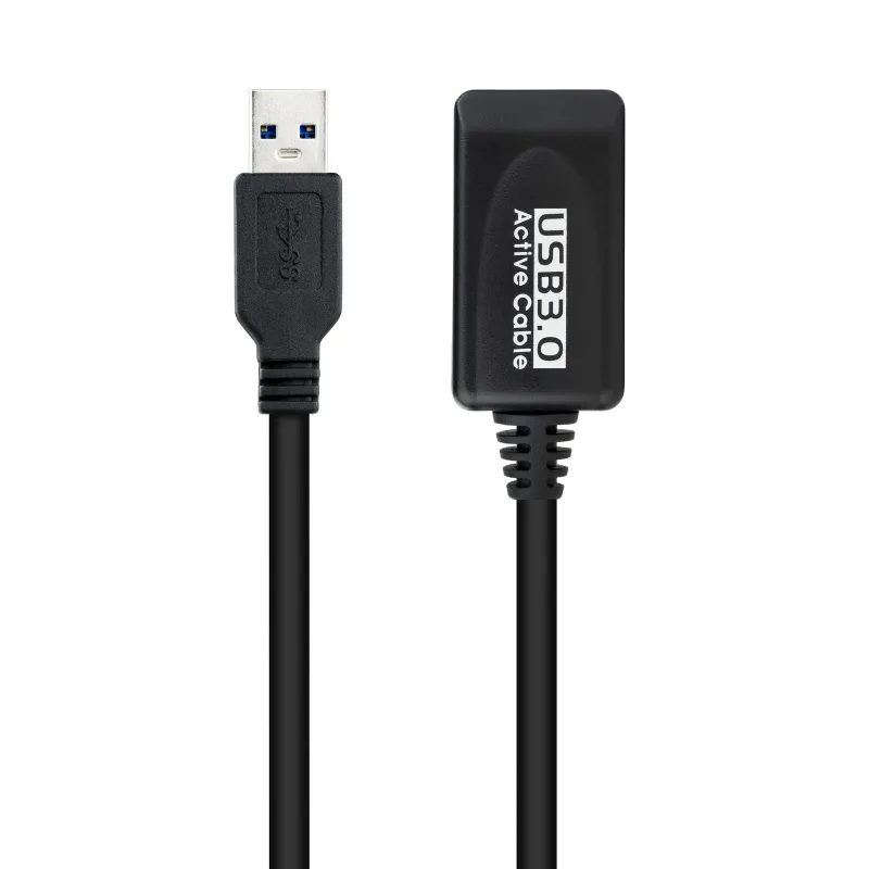 Nanocable Cable USB Nano Cable Usb3.2 A/m - Usb3.2 A/h 5.0m Negro Alargador C/amplificador - foto 2