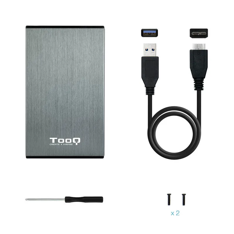 CAJA HDD TOOQ TQE-2527G 2.5'' SATA USB3.0/3.1 9,5MM GEN1 GRIS - foto 2