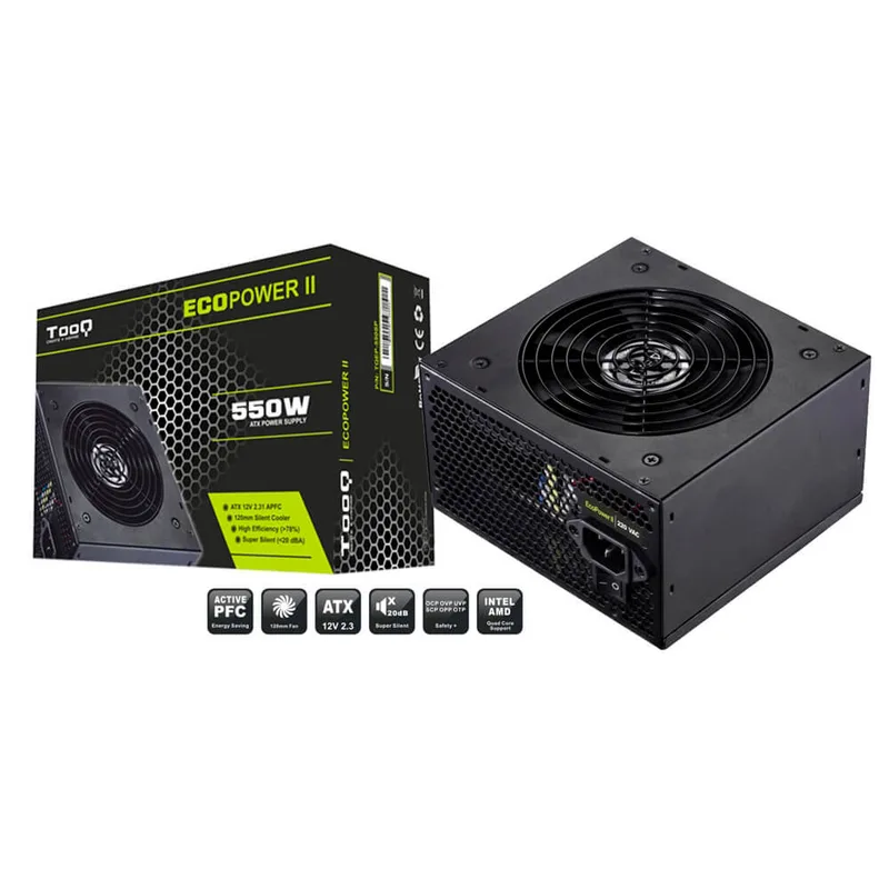 FUENTE ALIMENTACION 550W TOOQ PFC-ACTIVO 4SATA 12CM ATX