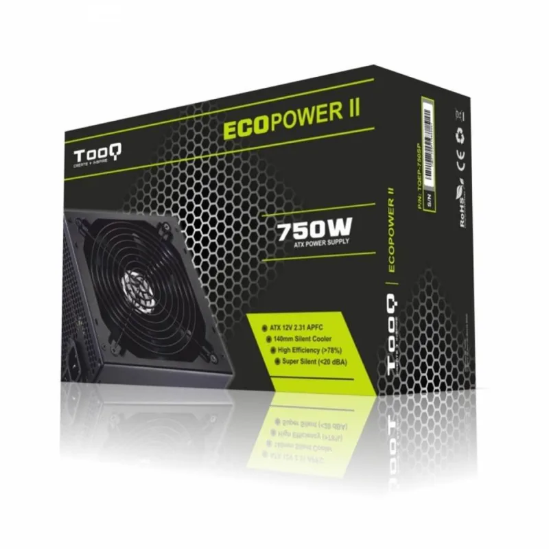 FUENTE ALIMENTACION 750W TOOQ PFC-ACTIVO 5SATA 14CM ATX - foto 3