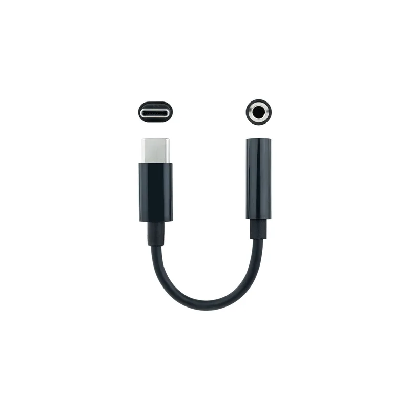 CABLE ADAPTADOR AUDIO NANO CABLE USB C/M - JACK3.5-H 0.11M NEGRO