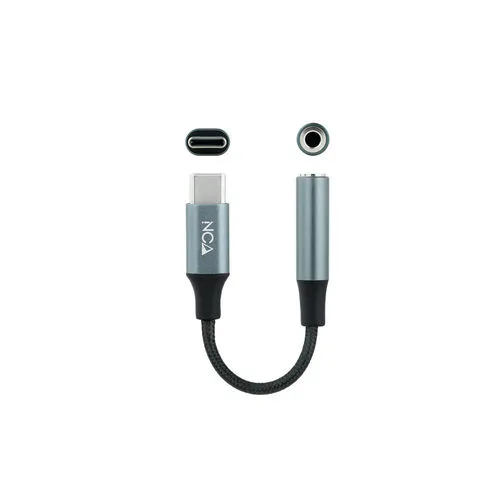 Nanocable Cable Adaptador Audio Nano Cable USB C/m - Jack3.5-h 0.11m Negro - foto 3