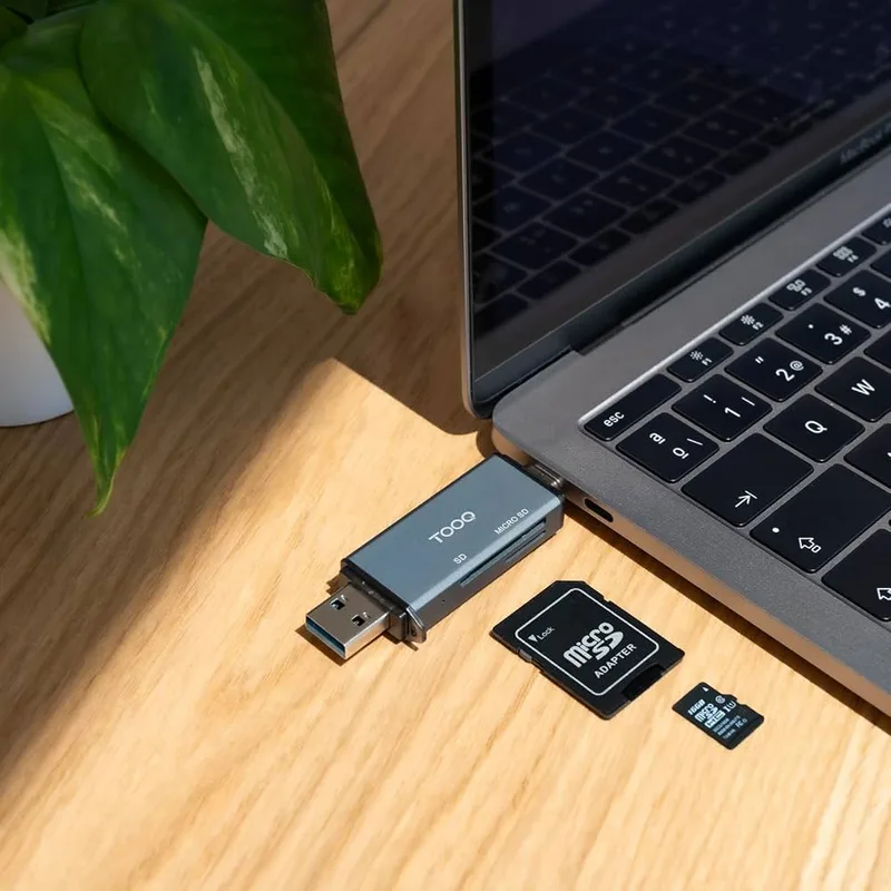 LECTOR TARJETAS TOOQ TQR-3001G USB3.0/USB-C GRIS - foto 2