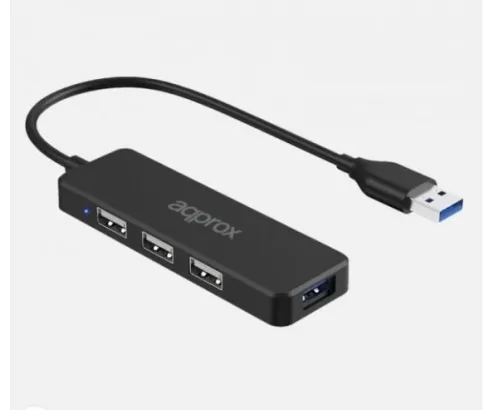 HUBS APPROX APPC47 3PTOS USB2.0 + 1PTO USB3.0 5000MBPS NEGRO