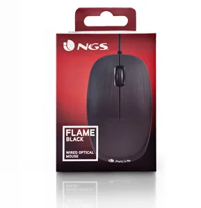 RATON NGS FLAME BLACK OPTICO 1000DPI USB BLACK