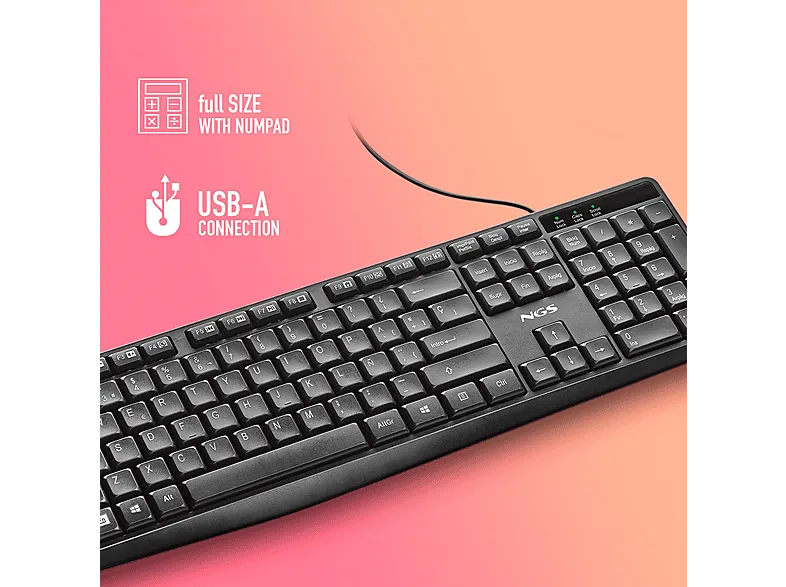 Teclado NGS Funky V4 USB Negro - foto 3